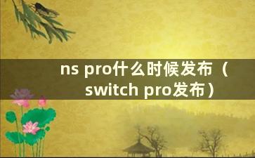 ns pro什么时候发布（switch pro发布）